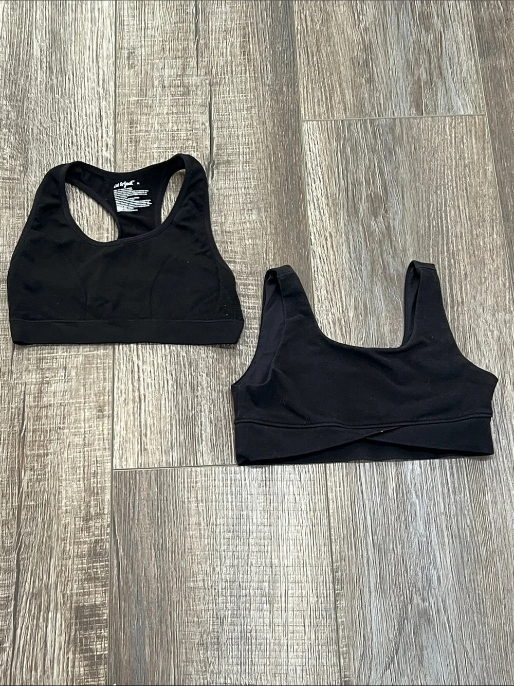Girls Old Navy & Cat/Jack Black Sports Bra Set - Two Comfortable Bras. Size M